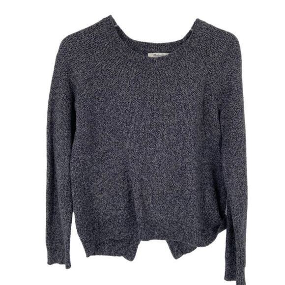 Madewell Province Sweater Size S Black Cross Over Layered Back Pullover Knit Top - Picture 1 of 10